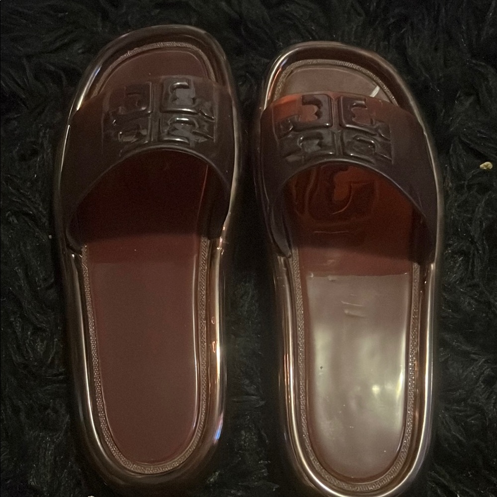 Tory Burch Chocolate Slide Sandals